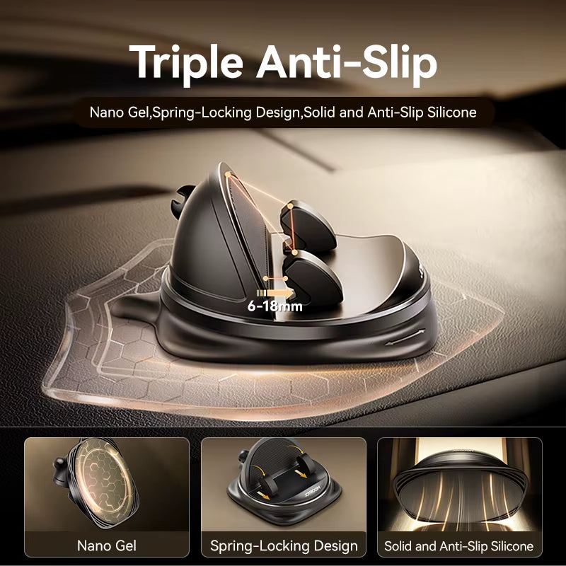 Dashboard Car Phone Holder Universal 360° Rotation Silicone Phone Mount One-Handed Operation Phone Holder for Car Use